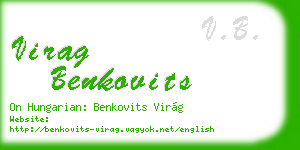 virag benkovits business card