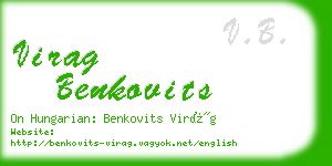 virag benkovits business card